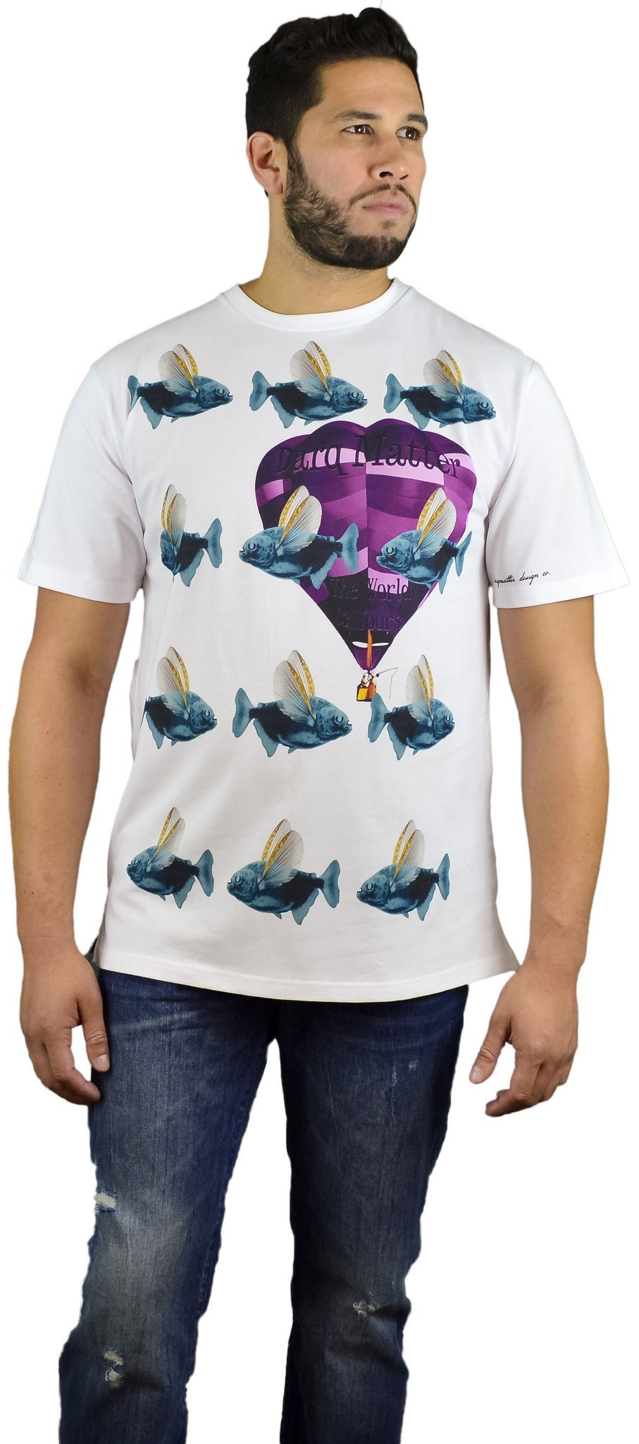 DarqMatterDesign CutnSew T-Shirts Small / White Flying Piranhas